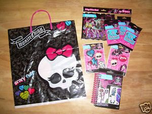 Monster High Doll Halloween Trick or Treat Loot Bag Erasers Stickers Sketch Book