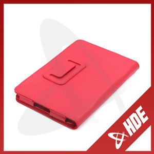 New Red PU Leather Cover Case Compatible w Kindle Fire Tablet eReader Accessory
