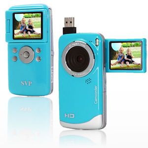 SVP Full HD 1080p Pocket Digital Video Camera Flip LCD Built in USB TV Out Blue