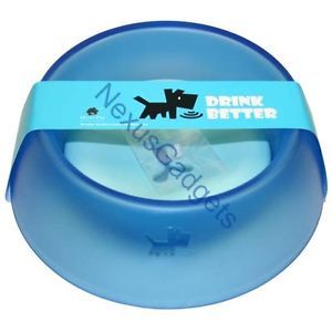Alpha Paw Contech Dog Cat Food Water Bowl Reduces Pet Vomiting Drink Better Blue