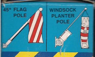 White Adjustable Flag Bracket w Windsock Pole Feature