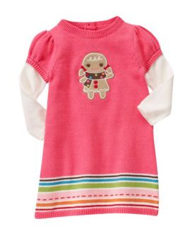 Gymboree Winter Cheer Girl Clothes Sweater Dress Pink 6 12 Months 3T