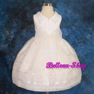 Ivory Wedding Flower Infant Girl Pageant Party Formal Dress Size 12M 18M FG107
