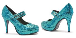 Disney Alice in Wonderland Blue Glitter Shoes Pumps Maryjane footwear Costume
