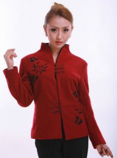Chinese Women's Embroidery Winter Jacket Coat Burgundy Size M L XL 2XL 3XL 4XL