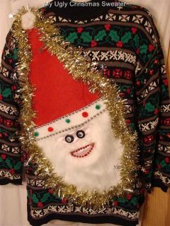 Ugly Christmas Sweater Wacky Santa Womens s Tacky