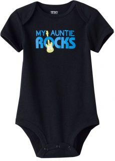 Carters Baby Boy Clothes Bodysuit Black My Auntie Rocks 3 6 9 12 18 Months