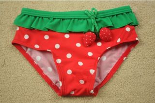 Baby Girl Toddler Hat Bra Shorts Swimsuit Strawberry Swimwear Clothes 12 18M