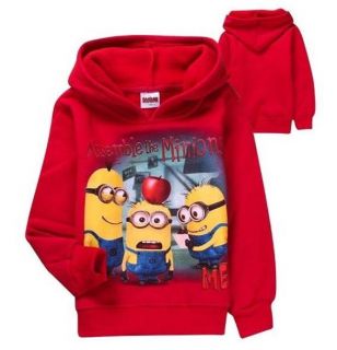 Minions Despicable Me Toddler Girls Jumpe Boys Costume Fleeced Hoodies Kids Gift