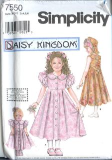 Simplicity Daisy Kingdom Girls 17" Doll Dress Pattern