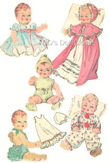 Vintage Doll Clothes Pattern 2001 12" Patsy Baby