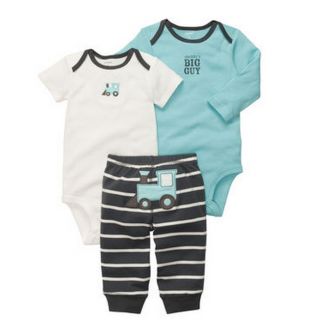 NWT Carters Baby Boy Clothes 3 Piece Set Blue Tractor 3 6 9 12 18 24 Months
