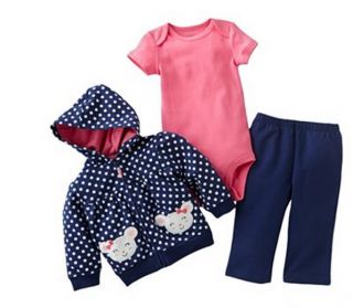 Carters Baby Girl Fall Winter Clothes 3 Piece Set Blue 3 6 9 12 18 24 Months