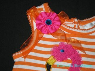 New "Flamingo Sorbet" Tutu Dress Girls Clothes 6M Spring Summer Boutique Baby