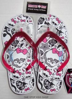 Monster High Girls 11 12 13 1 2 3 4 Sandals Flip Flops Shoes