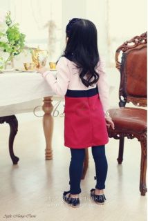 Girls Kids One Piece Long Sleeve Dress Tutu Skirt Clothing Cotton Costume 1 6Y