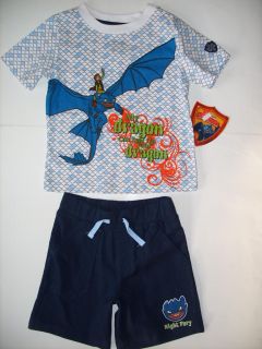 Boy's Shorts Shirt Set Size 2T 4 Dragon Iron Man 2