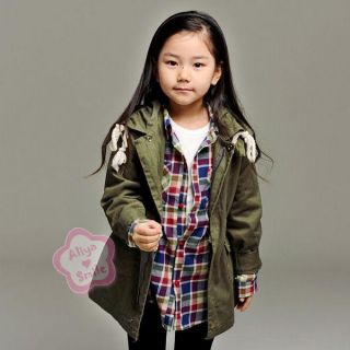 Girls Lapel Drawstring Casual Trench Coat Wind Jacket Kid Outwear Ages 4 9 Years