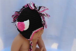 Handmade Crochet Indian Chief Angell Skull Hat Newborn Baby Child Hat Photograph