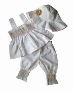 Girl Baby Ruffle Top Pants Hat Set 0 3Y Cotton 3 Pcs Outfit Clothes Costume