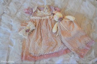 Lilac Rose French Lace Hat Teddy Bear 4 Reborn Baby Doll