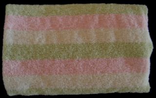 Pink Green White Stripe Carters Chenille Baby Blanket