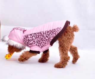 Cute Pink Camo Dog Clothing Wear Autumn Winter Coats Dog Jacket Sweater Clothes