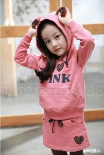 New Cotton Girls Sport Top and Tutu Skirt Leggings Pants Outfit Sets Ages 2 8Y