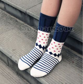 New Fashion Women's Ladies 4 Colour Choose Lovely Strip Dot Cotton Ankle Socks