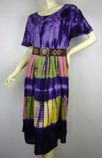 Plus Size Baby Doll Tie Dye Festival Short Dress Size 18 30 AU