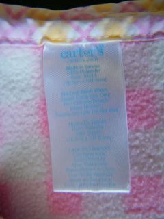 Carters Pink White Gingham Yellow Butterfly Fleece Baby Girl Security Blanket
