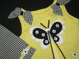 New "Yellow Black Butterfly" Capri Girls 3 6M Spring Summer Baby Clothes Pants