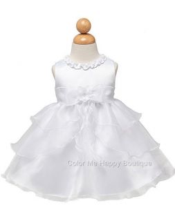 New Baby Girls Sz 12 18M White Dress Easter Flower Girl Birthday Pageant Clothes