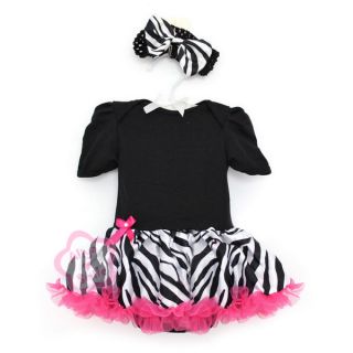 2pc Newborn Baby Girl Dress Infant Tutu Outfits Bow Headband Romper Jumpsuit
