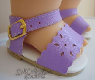 Apryl Doll Clothes Fits Bitty Baby Twins Lavender Flat Sandals Shoes