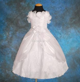 White Flower Girls Infant Pageant Dress Sz 12 18mo FG49