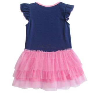 New Baby Toddler Girls Navy Blue Peppa Pig Party Tutu Dress Top Outfit 2T 6
