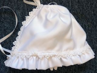 New Baby Girls White Christening Baptism Wedding Dress Bonnet Size 12 Months