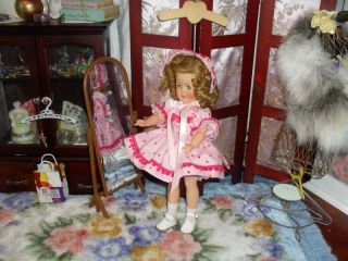SSO Doll Clothes New Pink Print Dress Hat Panties for Ideal 12" Shirley Temple