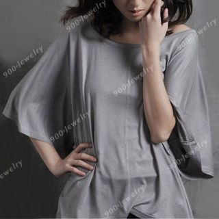 1x Women Sexy Casual Dolman Batwing Off One Shoulder Tops T Shirt Blouse M L Hot