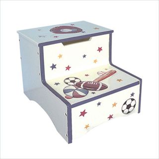 Teamson Kids Hand Painted Sports Step Stool with Storage   W 5423S