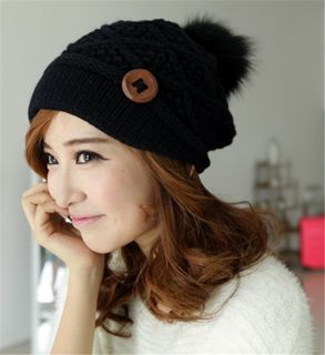 Fashion Knitting Women Warm Fashion Hat Cap Winter Wool 1 Pcs 3417D