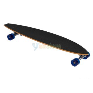 Black Fish Tail Shape Complete Longboard Skateboard with Red Wheels