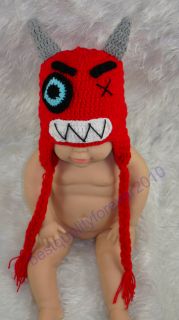 Newborn Baby Boy Pirate Cartoon Crochet Knit Hat Cap Photography Photo Prop K2