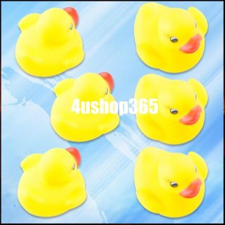 Baby Kids Shower Toys Cute Rubber Float Race Squeeze Squeaky Ducks Ducky Yellow