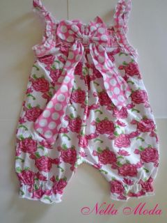 Baby Girl Flower Romper Bodysuit Jumpsuit Outfit Sz 12 18 Months