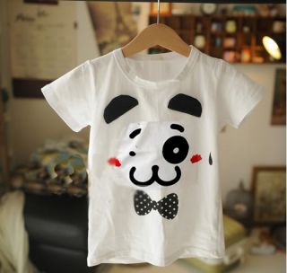 Fashion Children Child Girls Kids Apparel White T Shirt 100 110 120 130 140cm
