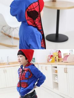 T132 Cool Boys Kids Spider Man Costume Hoodie Tops Coat Jumper 5 Sizes New