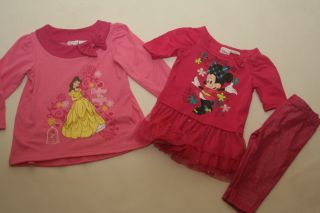 New Baby Girls 12 18M Disney Minnie Mouse Tutu Dress w Leggings Princess Shirt