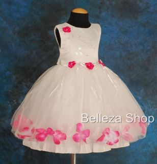 White Wedding Flower Girl Pageant Party Dress Sz 4T 5